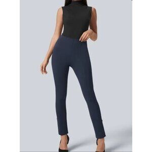 Halara Sandwich Tummy Control 7/8 Adjustable Leg Hem Leggings Sz Small Womens Na